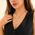 Liquid Metallic Irregular Water Drop Necklace/Earrings - Viexta