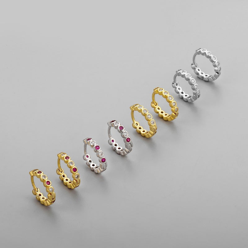 Diamond-embedded Gold-plated Versatile Earrings