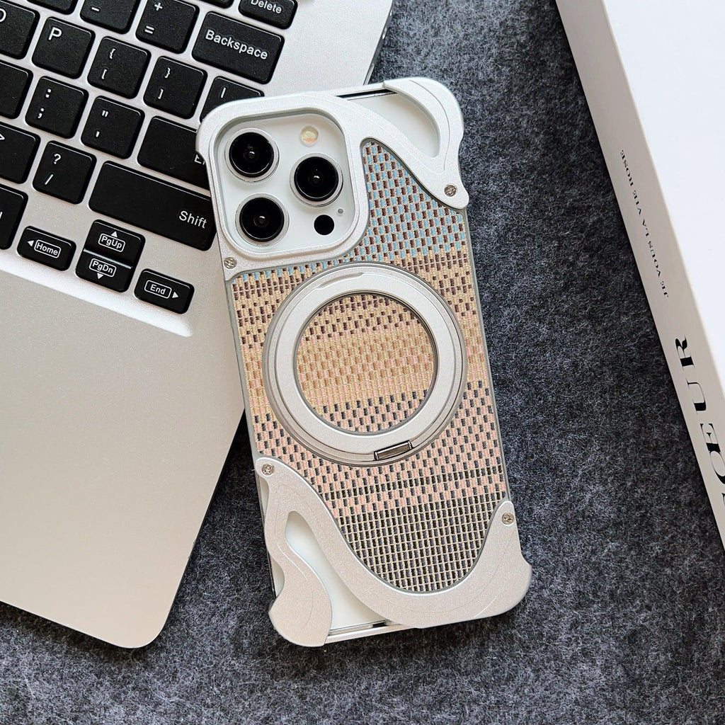 Frameless Heat Dissipation Armor Magnetic Bracket Metal iPhone Case - Viexta
