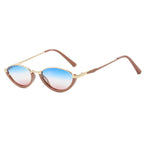 Triangle Cat's Eye Metal Small Frame Sunglasses