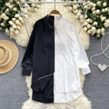 Idle Style Mid-length Color Matching Shirt - Viexta