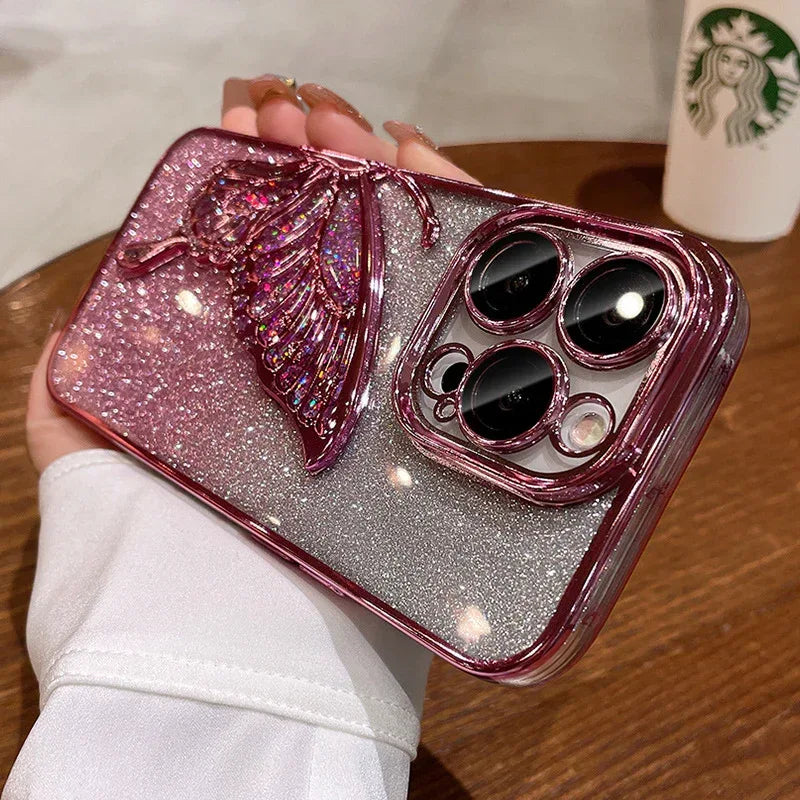 Shatter-proof Quicksand Butterfly iPhone Case - Viexta