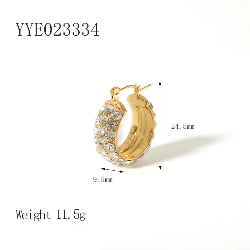 Stainless Steel Earrings With Diamonds - Viexta