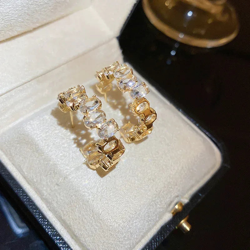 Vintage Zircon C- Shaped Ear Ring - Viexta