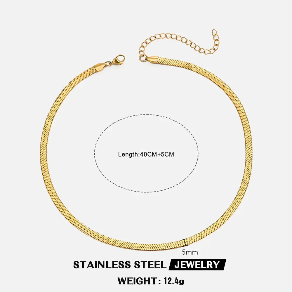 Stainless Steel Snake Collarbone Neckpiece - Viexta