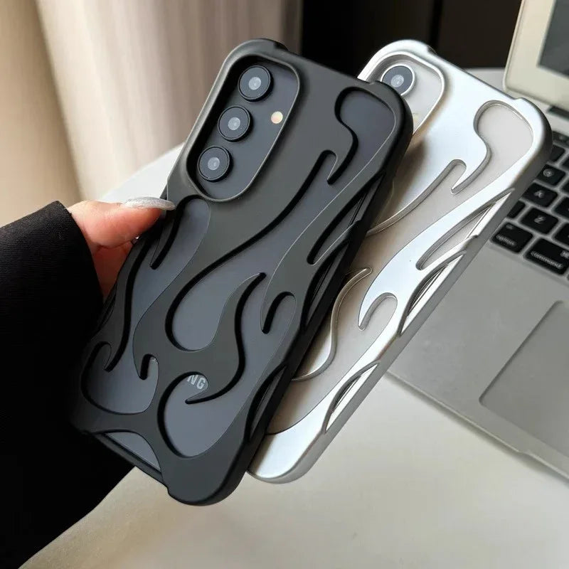 Hollow Flame Pattern Samsung Heat Dissipation Protective Cover - Viexta