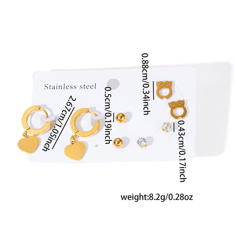 Titanium Steel Earrings Set