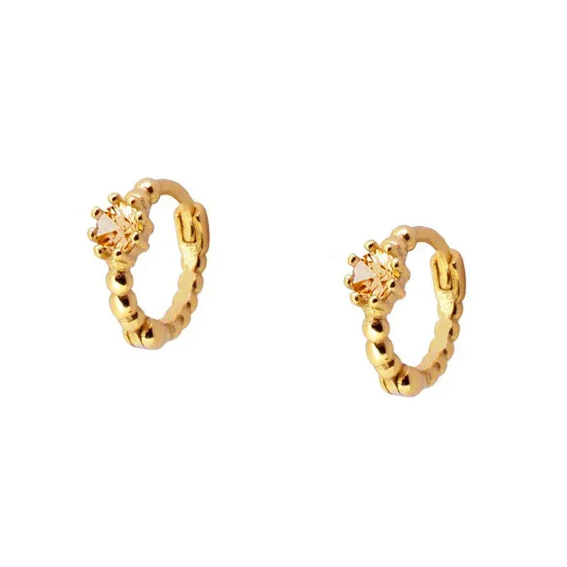Round Rhinestone Earrings - Viexta