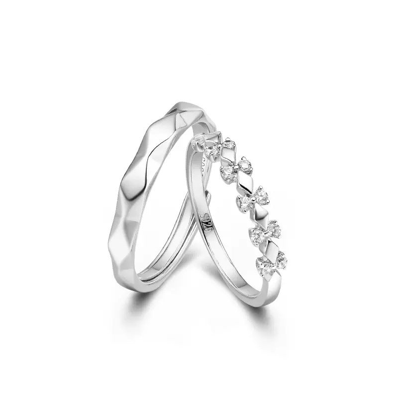 S925 Sterling Silver Couple's Pair Ring