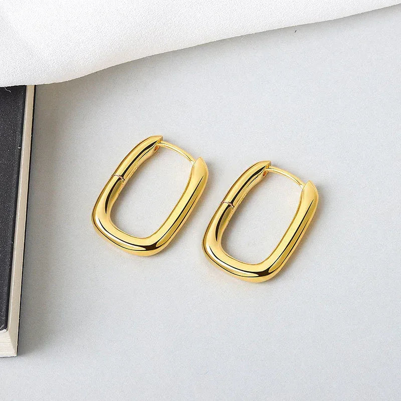 Diamond-embedded Gold-plated Versatile Earrings - Viexta