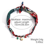 Summer Scarf Necklace Multi-pendant Pearl Silk Scarf Necklace - Viexta