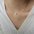Shell Pearls Double-layer Titanium Steel Necklace - Viexta
