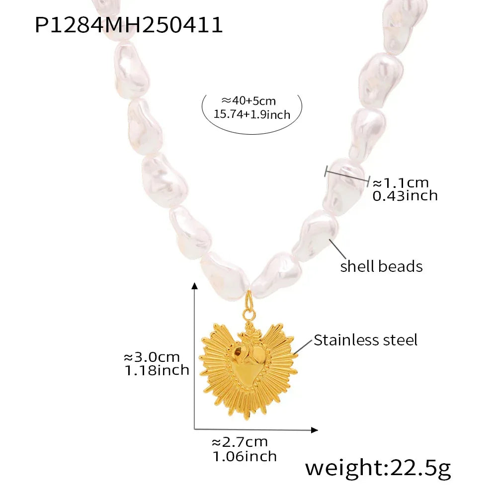 Ocean Series Baroque Shell Necklace - Viexta