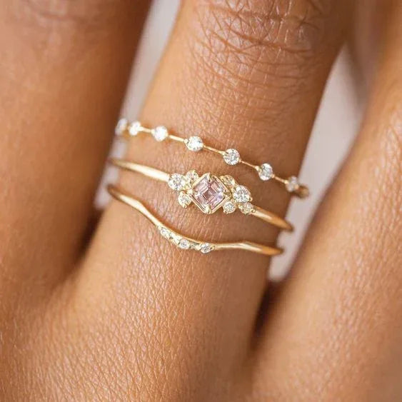 14k Four-piece Ring Set - Viexta