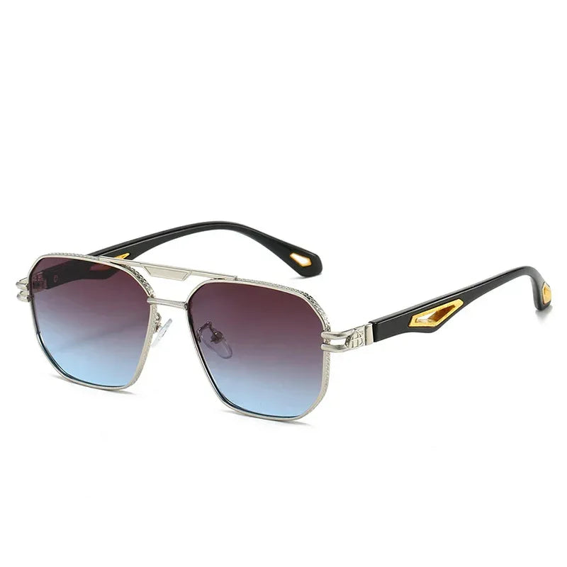 Double Beam Box Hollow Sunglasses - Viexta