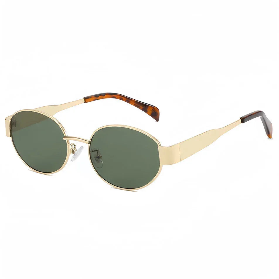 Oval Women's Metal Vintage Sunglasses - Viexta