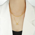 Minimalist Double-layer Golden Balls Necklace - Viexta