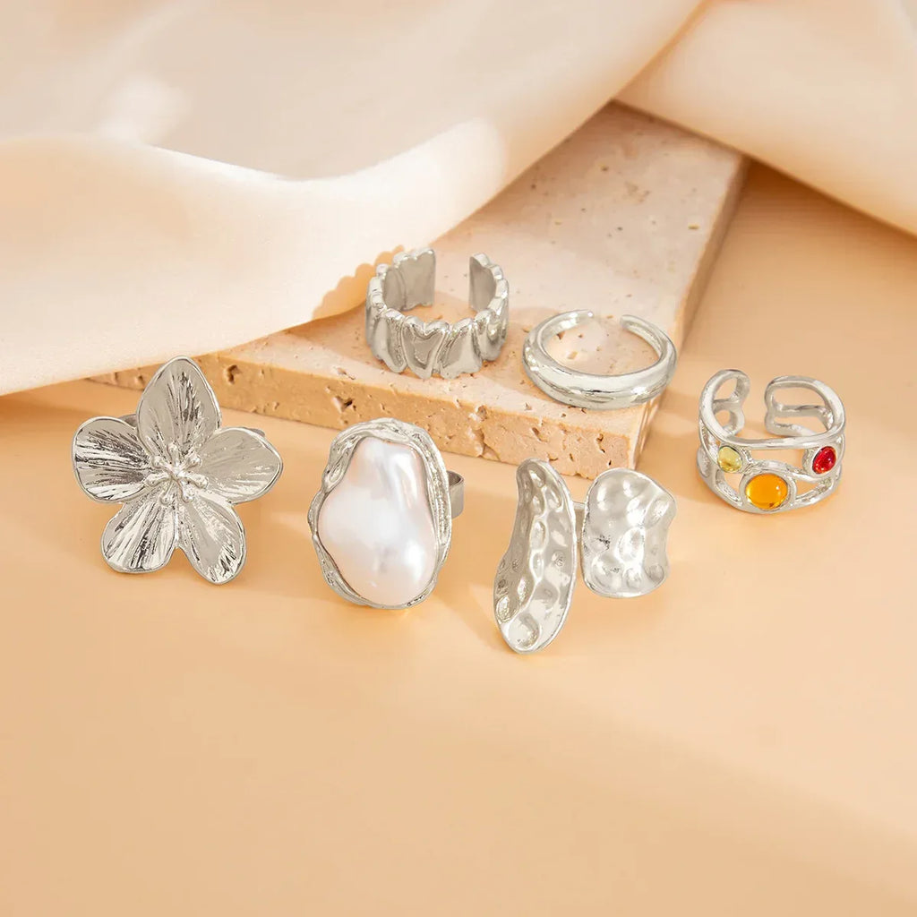 Baroque Pearl Ring Set - Viexta