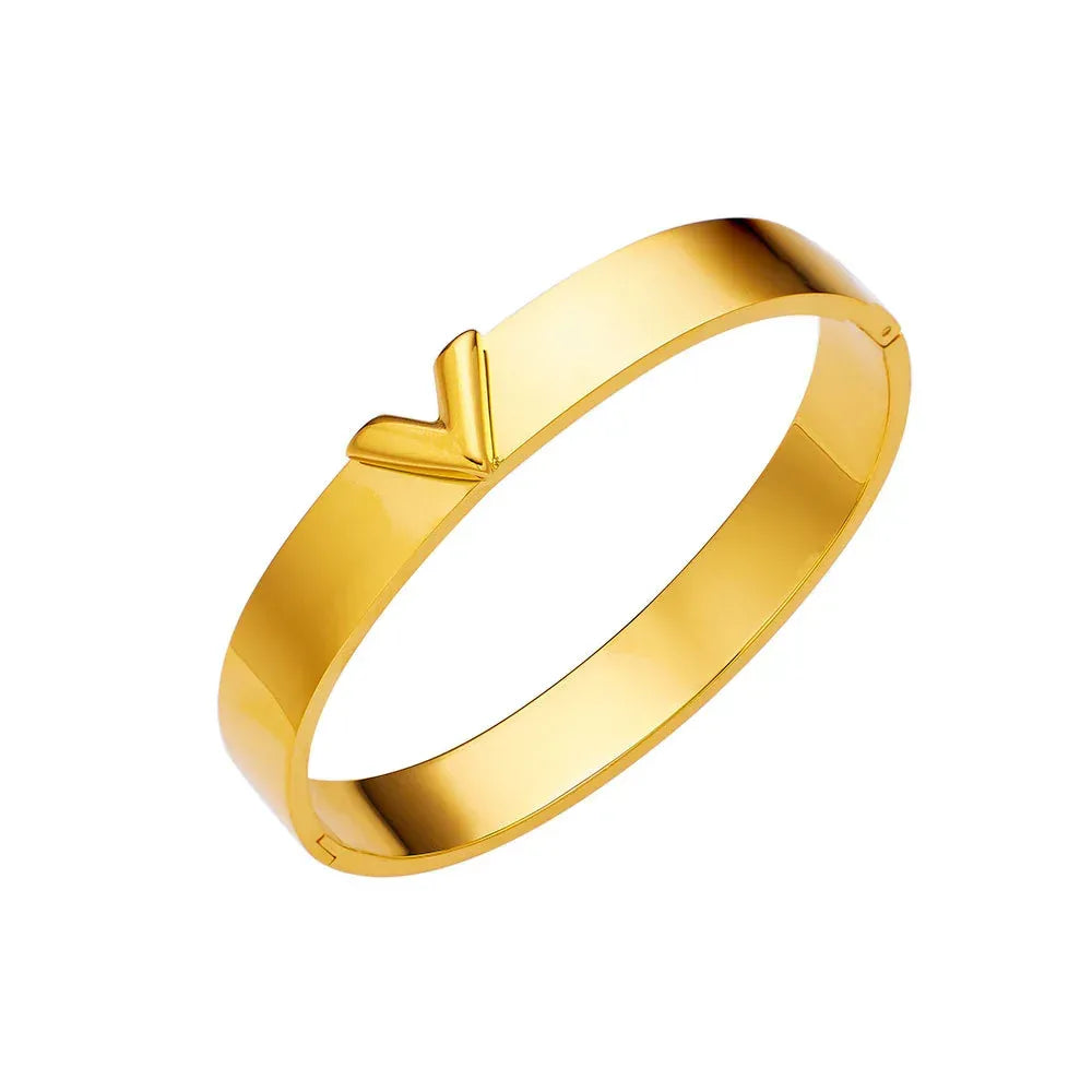 V-shaped Wide Couple Bracelet - Viexta