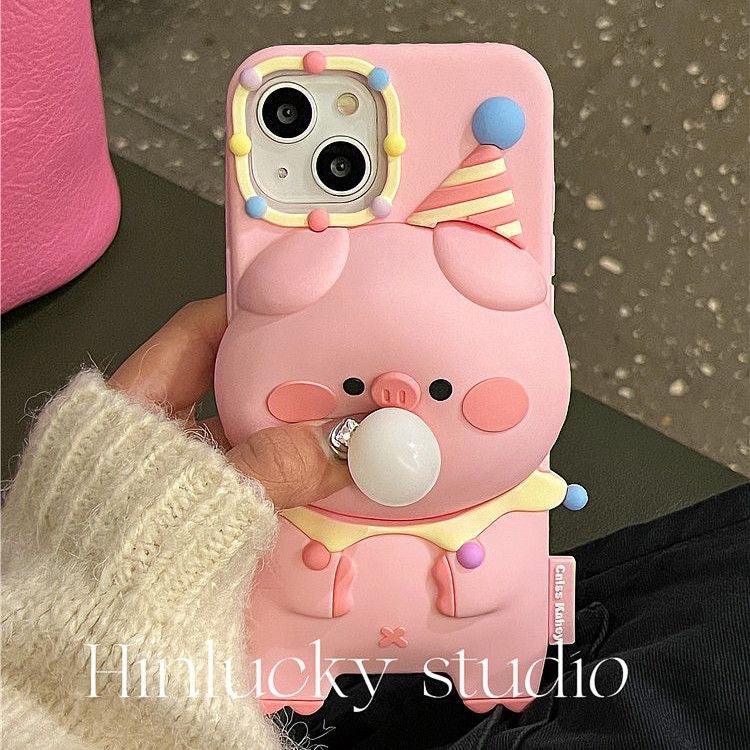 Press Bubble Blowing Cartoon Silicone iPhone Case - Viexta