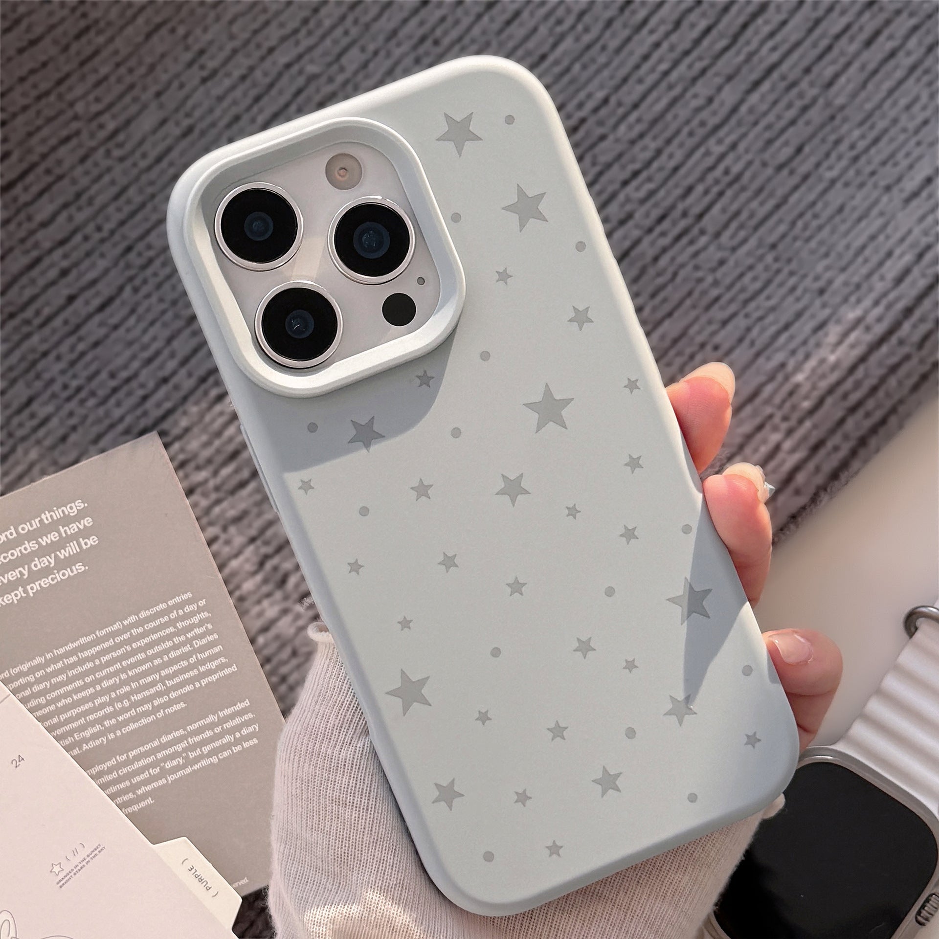 Minimally Designed Ins Grey Star Silicone iPhone Case