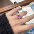 Luxury Retro Flowers Peach Ring - Viexta