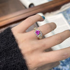 Luxury Retro Flowers Peach Ring - Viexta