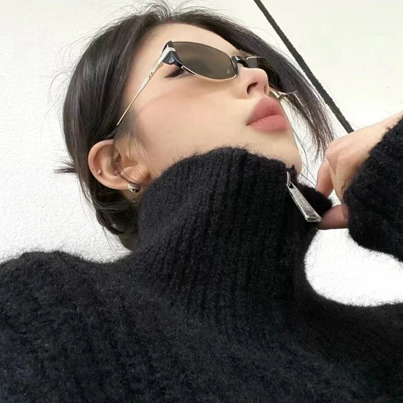 Metal Oval Cats' Eye Sunglasses - Viexta
