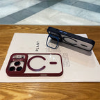 Hardware Lens Bracket Transparent Magnetic iPhone Case