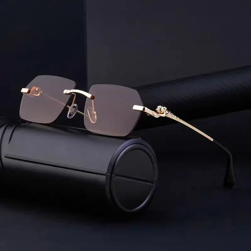 Frameless Trimming Leopard Sunglasses For Men And Women - Viexta