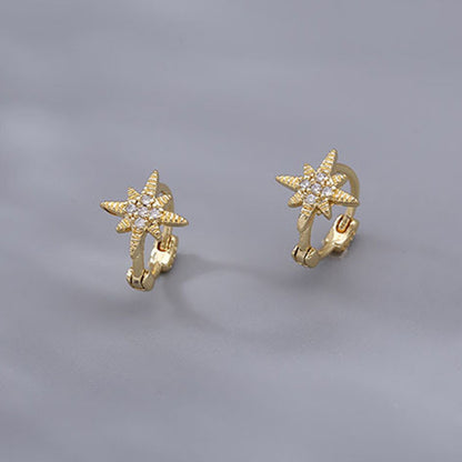 Diamond-embedded Gold-plated Versatile Earrings