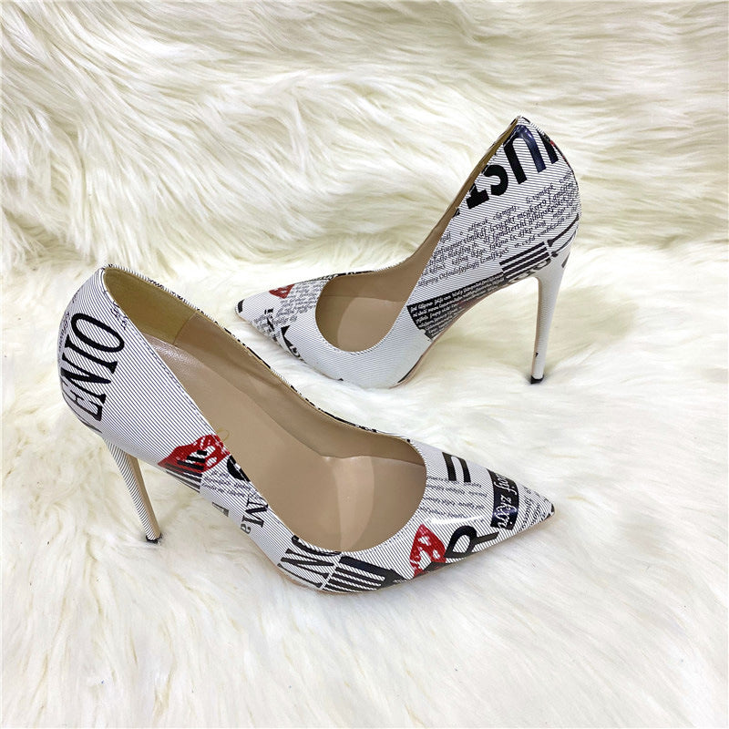 Stiletto Heel Pointed Toe Low-cut Heels