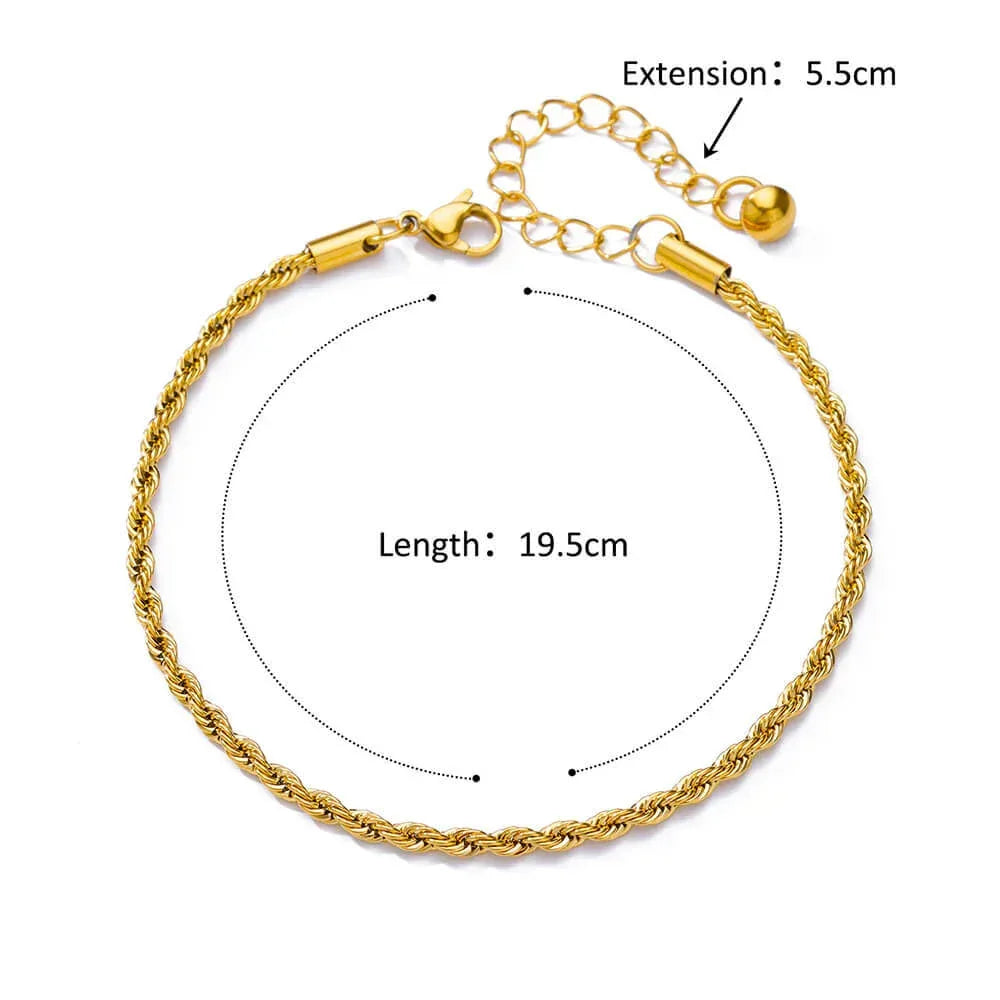 Figaro Blade 18K Stainless Steel Anklet - Viexta