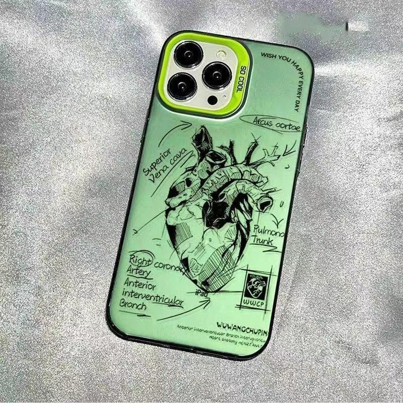 Structure Analysis Heart Tide Drop-resistant iPhone Case - Viexta