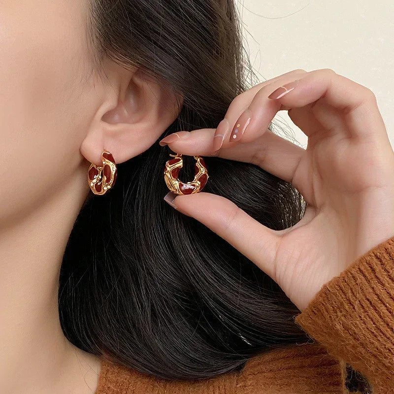 Enamel Lava Ear Ring - Viexta