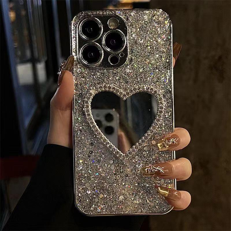 electroplated-glitter-epoxy-makeup-mirror-iphone-case - Viexta
