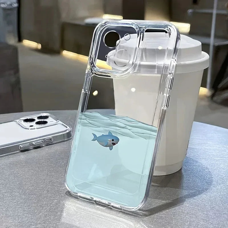 Underwater Shark Space Fine Hole iPhone Case - Viexta