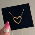 Titanium Steel Niche Hollow Heart Necklace - Viexta