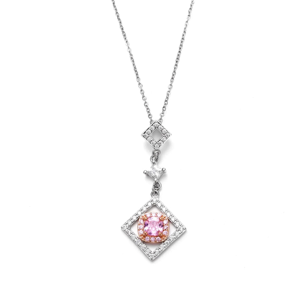 Square Diamond Pendant Necklace For Women - Viexta