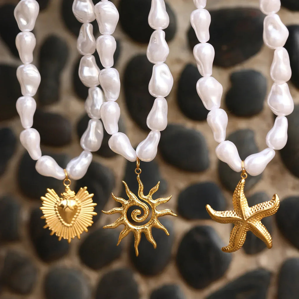 Ocean Series Baroque Shell Necklace - Viexta