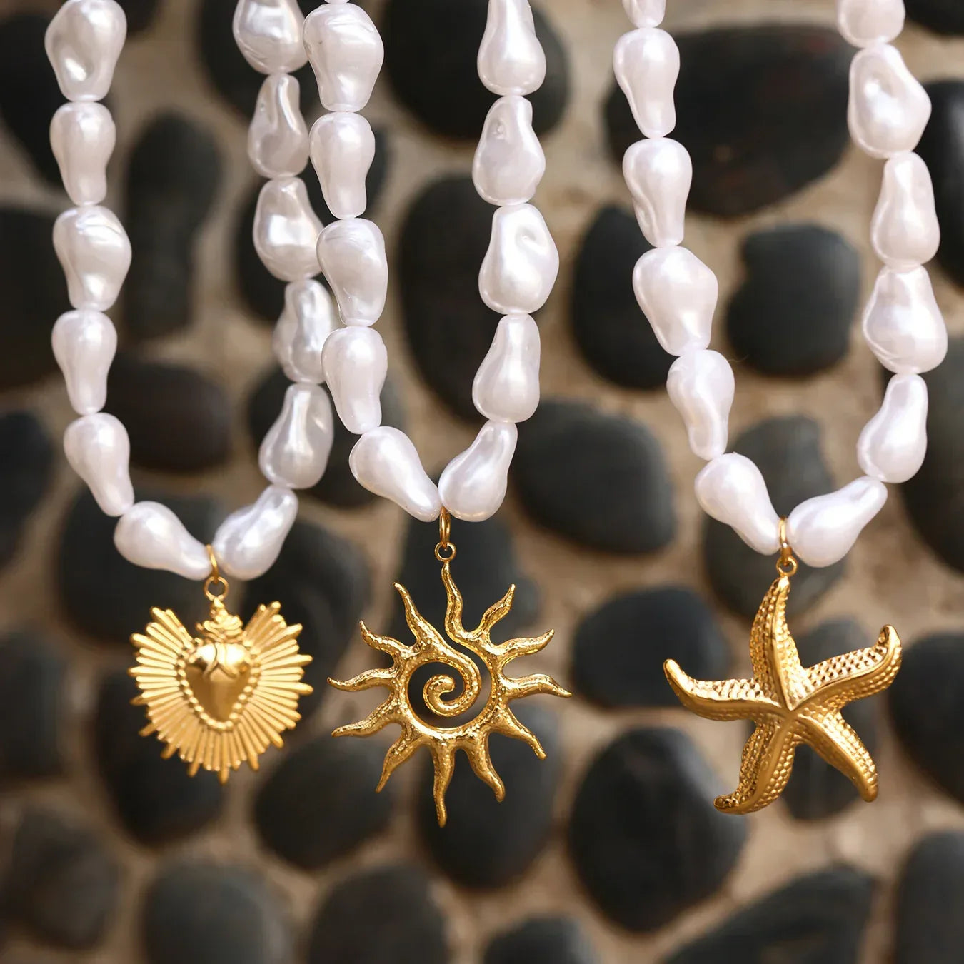 Ocean Series Baroque Shell Necklace - Viexta