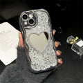 Heart Shape Mirror Sequins iPhone Case - Viexta