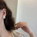 Sterling Silver Needle Pearl Stud Earrings - Viexta