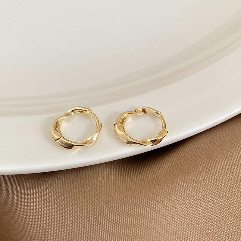 Diamond-embedded Gold-plated Versatile Earrings - Viexta