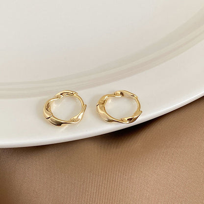 Diamond-embedded Gold-plated Versatile Earrings