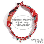Summer Scarf Necklace Multi-pendant Pearl Silk Scarf Necklace - Viexta