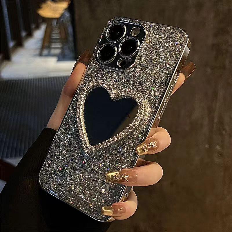 electroplated-glitter-epoxy-makeup-mirror-iphone-case - Viexta