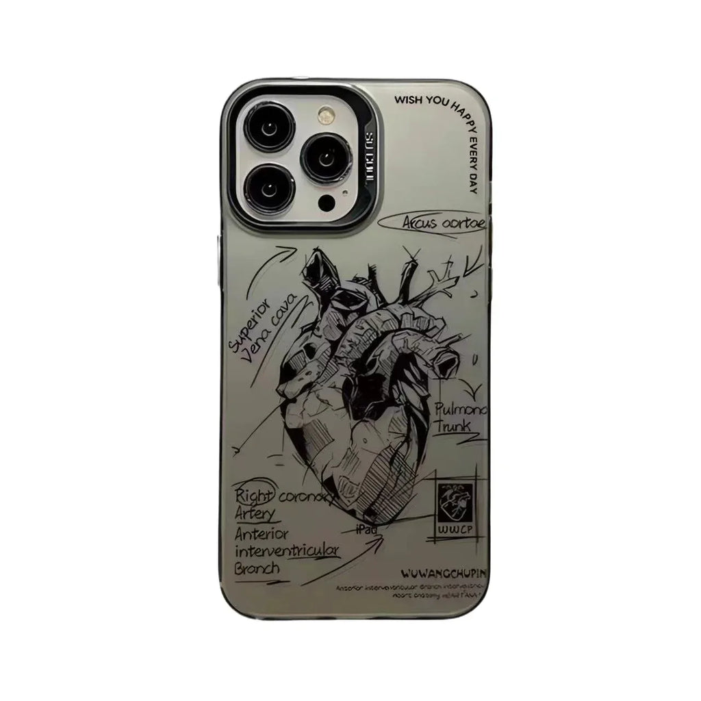 Structure Analysis Heart Tide Drop-resistant iPhone Case - Viexta