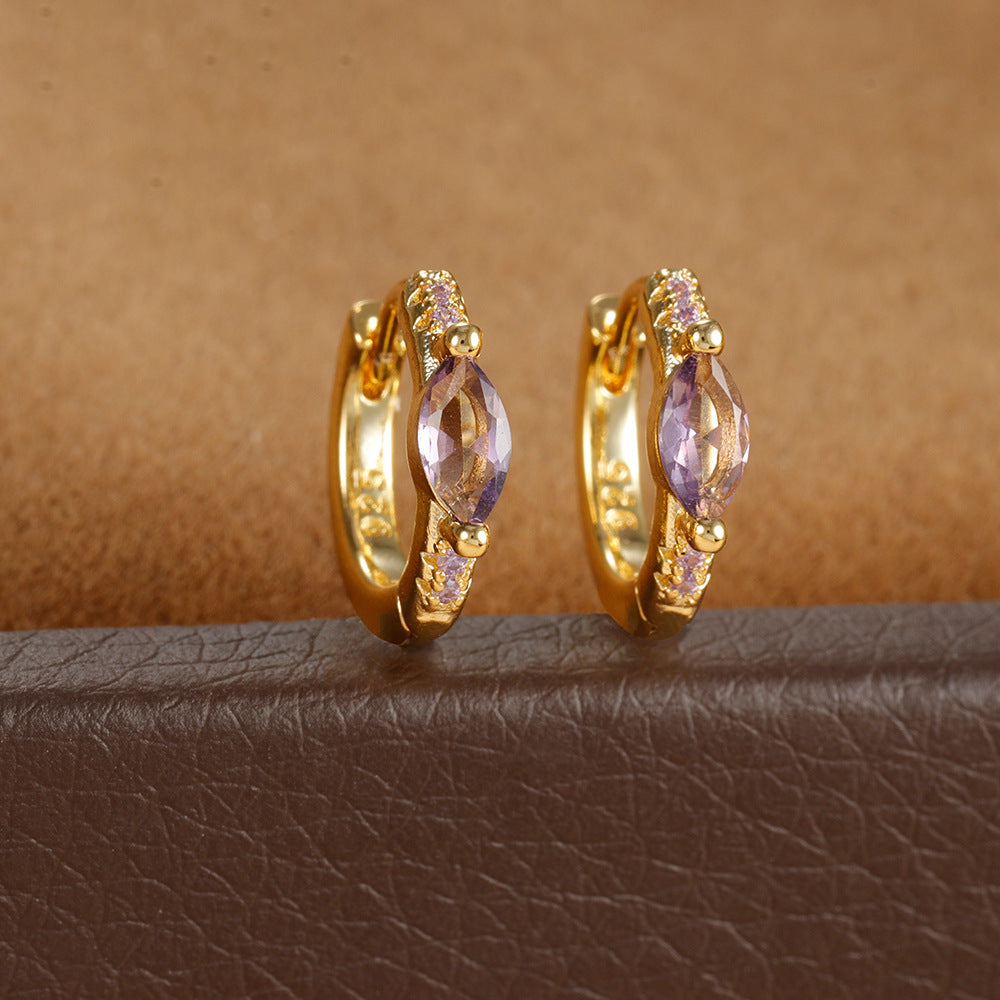 Multicolor Micro Inlaid Zircon Diamond Earrings