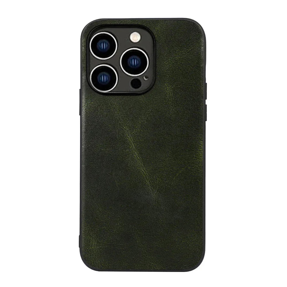 Solid Color Matte Leather iPhone Case - Viexta